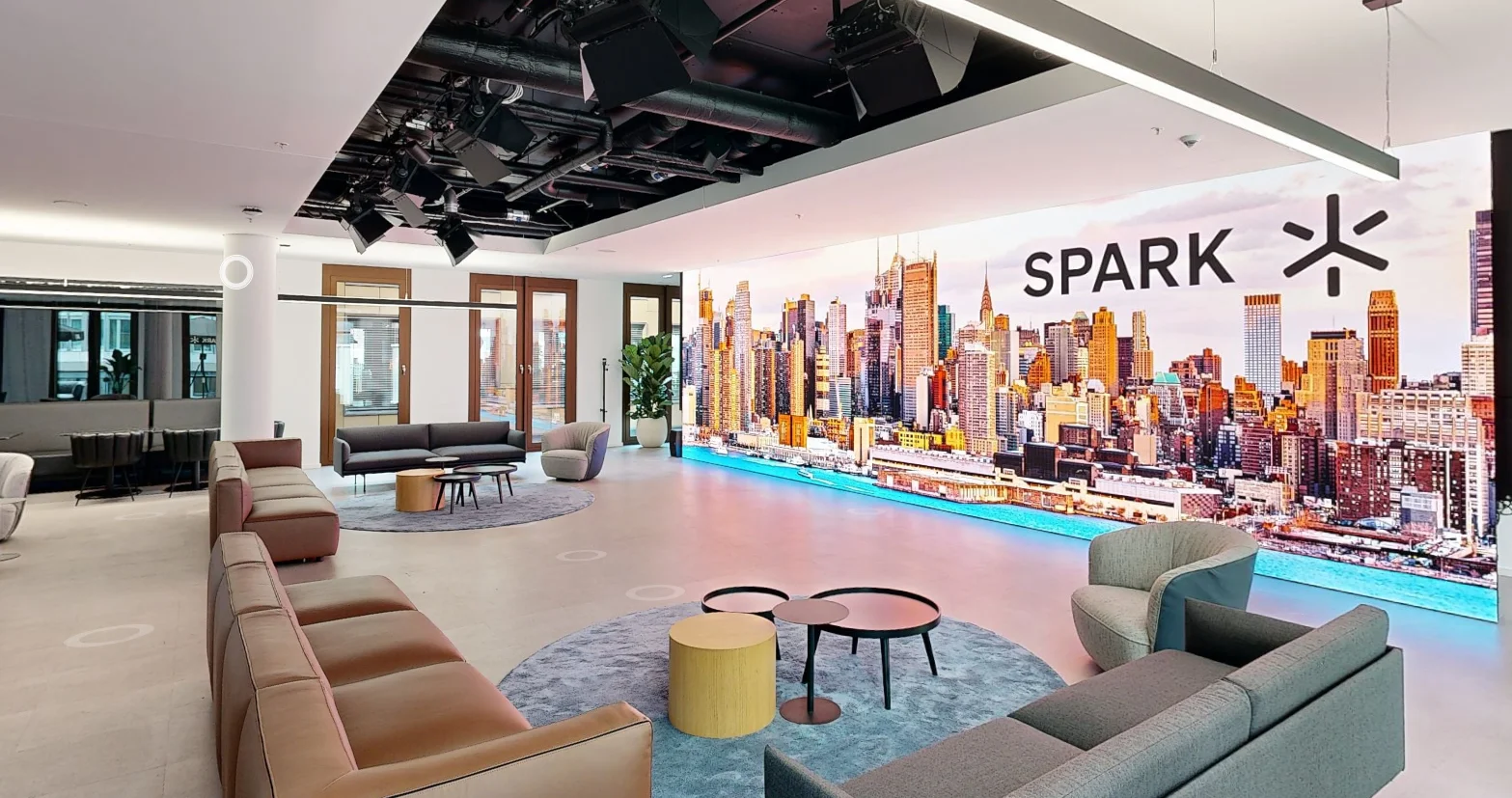 Broadcast studio with LED wall